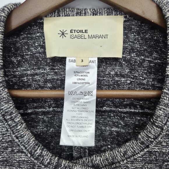 Isabel Marant Etoile Womens Grey Wool Blend Tweed Button Jacket Size 3 (US 8) - Picture 3 of 4